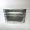 Square galvanized metal tub with reinforced rim and side detailing, designed for versatile use indoors or outdoors, featured in Home & Decor and Household Helpers collections.