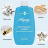 Blue bottle of premium polish designed to clean and protect silverware, jewelry, instruments, and holloware, suited for Home & Decor, Household Cleaning, and Best Sellers collections.