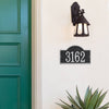 Handcrafted black and silver arched rectangle address plaque featuring house number 3162, made in USA, enhancing curb appeal in Home & Decor, Household Helpers, and Mailboxes and Address Signs collections.