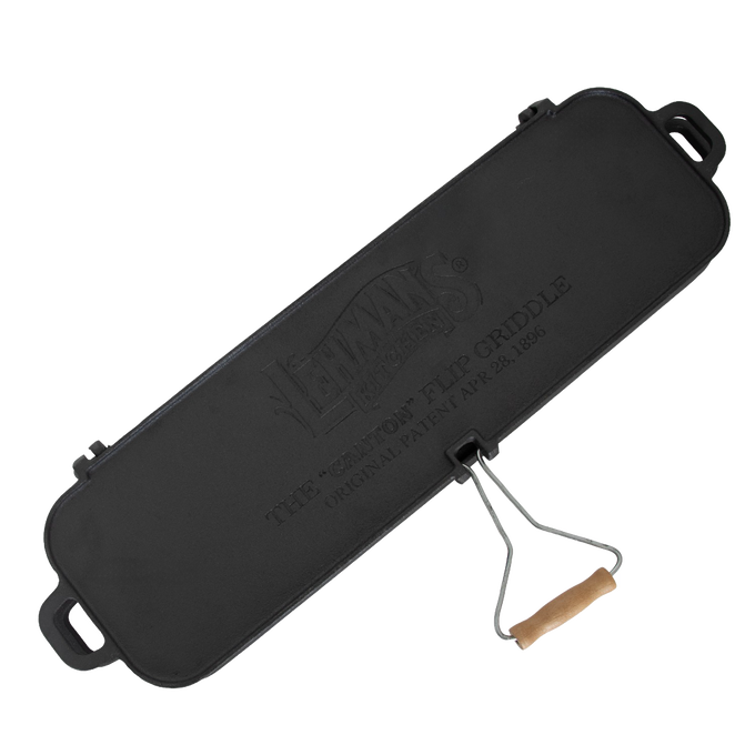 Lehman's Kitchen Family-Size Cast Iron Flip Griddle & Sandwich Press