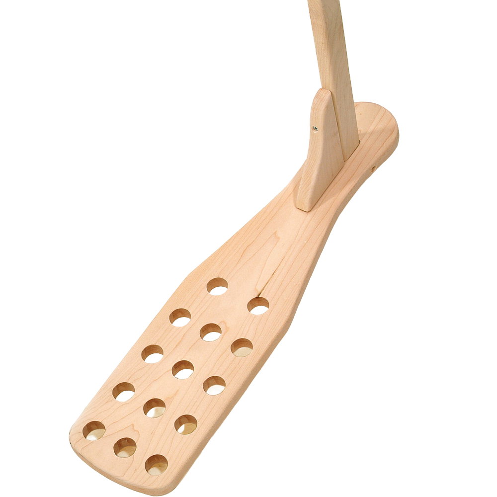 Handcrafted American-made apple butter stirrer with a smooth, 3/4-inch thick poplar paddle, long maple handle, and rounded bottom, perfect for Farm, Garden & Tool and Kitchen & Food collections.