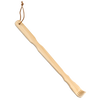 Handcrafted wooden backscratcher made from smooth poplar wood with a curved rake end and comfortable handle, designed for Health & Wellness and Grooming collections, USA made.