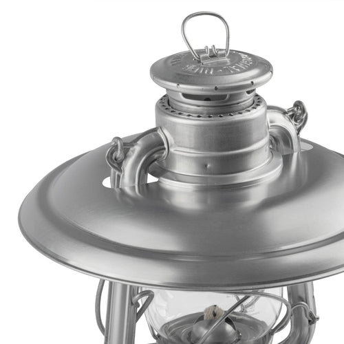 Unique handcrafted steel reflector in polished finish designed to direct light downward for glare control and glass protection, featured in Lamps & Lighting, Emergency Supplies, Oil Lamps, Best Sellers, and Promo Eligible collections.