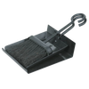 Compact black metal hearth shovel and brush set with pan, designed for smaller fireplaces, ideal for hearth accessories and stove collections.