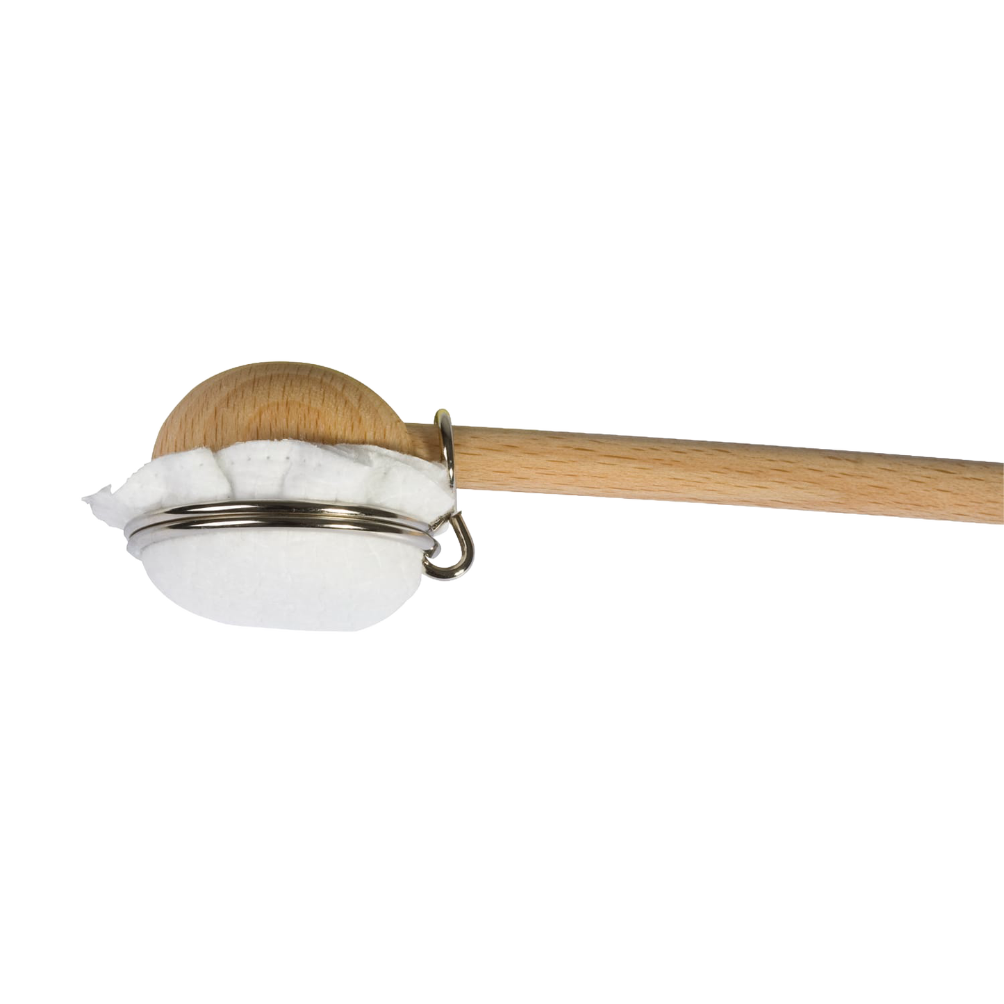 Long wooden-handled lotion applicator with three soft pads and a slightly curved head, designed for easy application in Health & Wellness and Grooming collections.