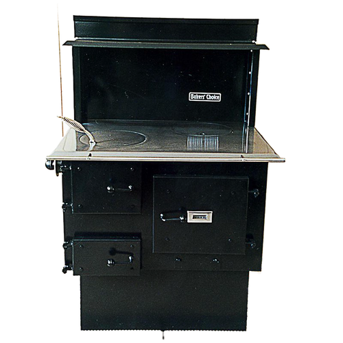 Compact handcrafted wood cookstove with heat-resistant black finish, seamless steel cooking surface, and controlled combustion design, ideal for Stoves, Cookstoves, Best Sellers, and All Stoves & Appliances collections.
