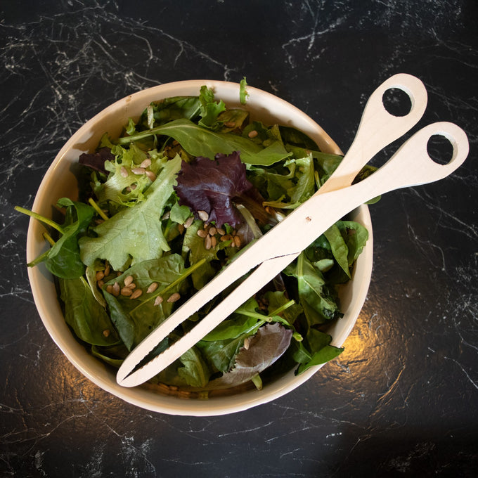 German-Made Maple Scissor Tongs