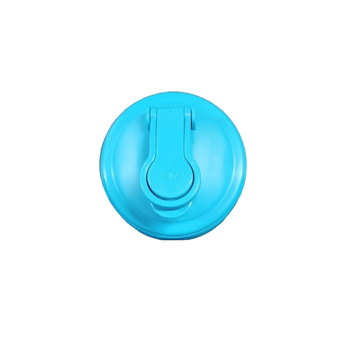Bright blue durable pour lid with a flip-top spout and carry loop, designed for regular-mouth jars, handcrafted in the USA, perfect for Kitchen Gadgets and Best Sellers collections.