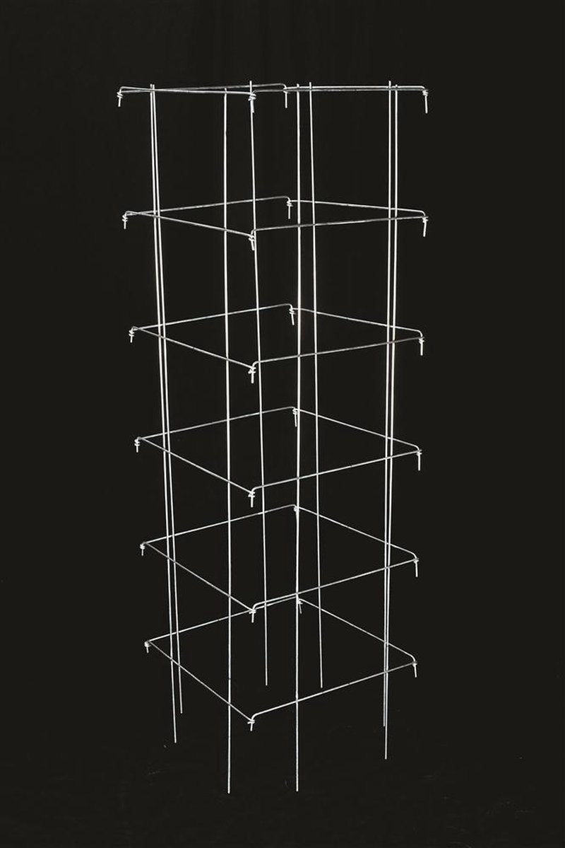 Pair of handcrafted collapsible square steel tomato cages with durable 9-gauge galvanized wire, designed for garden support, featured in Farm, Garden & Tool, Seeds and Planting, USA Made, and Best Sellers collections.