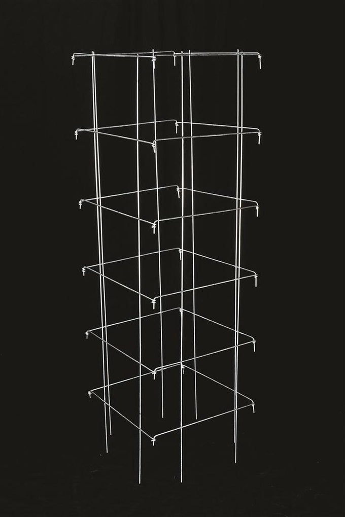 Pair of handcrafted collapsible square steel tomato cages with durable 9-gauge galvanized wire, designed for garden support, featured in Farm, Garden & Tool, Seeds and Planting, USA Made, and Best Sellers collections.