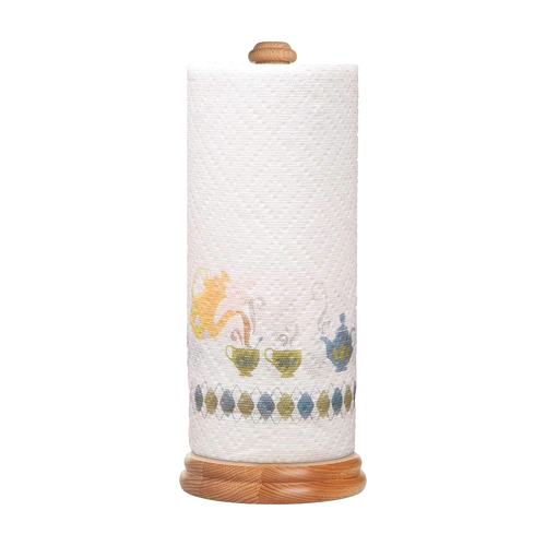 Beechwood paper towel holder with a smooth, rounded base and top knob, designed as a practical countertop helper in Home & Decor and Household Helpers collections.
