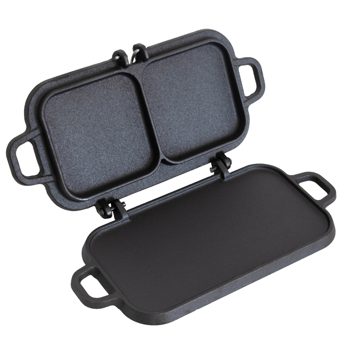 Lehman's Kitchen Compact Cast Iron Flip Griddle & Sandwich Press