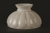 Glossy opal glass lampshade with melon-shaped ridges and a flared top, designed as a replacement part for oil lamps, featured in lamps and lighting, parts and accessories, and best sellers collections.