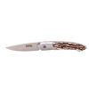 Slim folding knife with a stainless steel blade and textured antler handle, ideal for Farm, Garden & Tool, Knives & Axes, and Pocket Knives collections, popular and promo eligible.