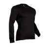 Black men's fleece long john shirt with ribbed cuffs and soft fleeced polyester interior for warmth and moisture wicking, ideal for Health & Wellness and Clothing collections.