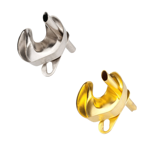 Two polished preheating cups crafted from brass with nickel and chrome plating and solid brass, designed for lamp models in Lamps & Lighting and Parts and Accessories collections.