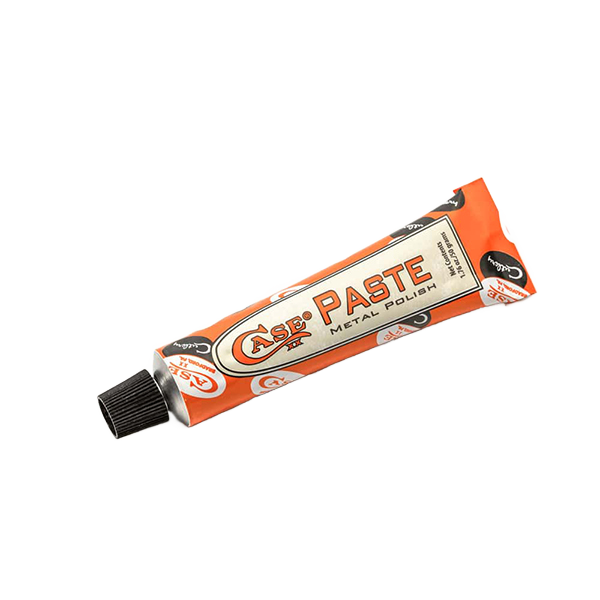 Tube of Case Polishing Paste for Knives metal polish in bright orange packaging, part of USA Made and Best Sellers collections for knife and tool maintenance.