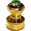 Solid brass garden hose nozzle with precision ball bearings, designed for efficient watering with increased force and water savings, featured in Farm, Garden & Tool and USA Made collections.