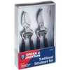 Set of two drop-forged bypass and anvil secateurs with ergonomic black handles and red accents, ideal for precise pruning in Farm, Garden & Tool, Garden Accessories, and Lawncare.