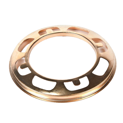 Solid brass 4-inch shade holder with multiple cutouts, designed for #2 burners in lamps, featured in Lamps & Lighting, Parts and Accessories, Shade Rings and Holders collections.