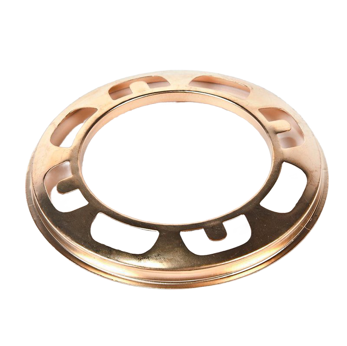 Solid brass 4-inch shade holder with multiple cutouts, designed for #2 burners in lamps, featured in Lamps & Lighting, Parts and Accessories, Shade Rings and Holders collections.