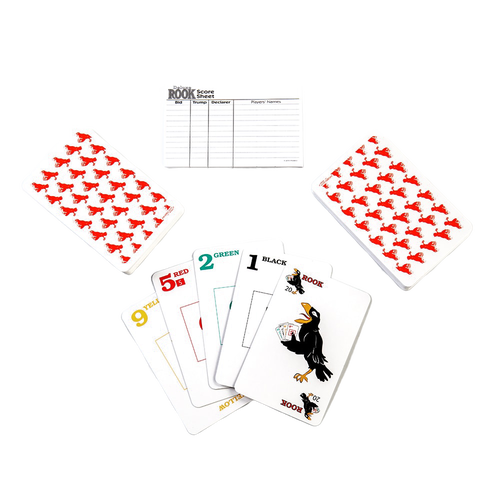 Deluxe card game set featuring hand-illustrated numerical cards with colorful suits and a score sheet, ideal for Toys, Books & Games, Games and Puzzles, Table and Board Games collections.