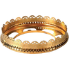 Brass shade ring holder with decorative scalloped edges and fence detail, designed for ball-style lamp shades, ideal for Lamps & Lighting, Parts and Accessories, Shade Rings and Holders, and Best Sellers collections.