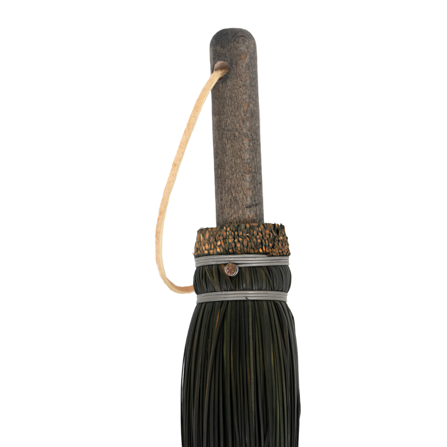 Handcrafted Amish-made small hand broom with durable corn straw bristles and wooden handle, designed for cleaning hearths, featured in USA Made and Hearth Accessories collections.