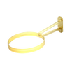 Polished brass wall bracket with 11-3/4" length and 6" diameter ring, designed for mounting Aladdin oil lamps, ideal for Lamps & Lighting, Oil Lamps, and Wall Lamps collections.