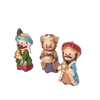 Three hand-painted figurines of the Magi wearing colorful robes and crowns, part of a handcrafted nativity set for holiday decor and home display.