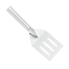 Durable stainless steel turnover spatula with angled, slotted blade for easy flipping and draining, crafted in the USA, featured in Kitchen & Food, Storage and Serving, and Best Sellers collections.