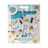 Kids kitchen accessory set featuring patterned chef hat and apron with cookies and milk designs, ideal for creative play in Kitchen & Food, Children's Toys, and Arts and Crafts collections.