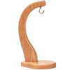 Handcrafted wooden banana holder with smooth honey brown finish and brass hook, sturdy design to prevent tipping, ideal for Kitchen & Food, Storage and Serving, USA Made, and Amish Made collections.
