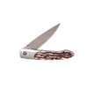 Folding pocket knife with a stainless steel blade and antler handle featuring natural texture, a handcrafted design ideal for Farm, Garden & Tool and Knives & Axes collections.
