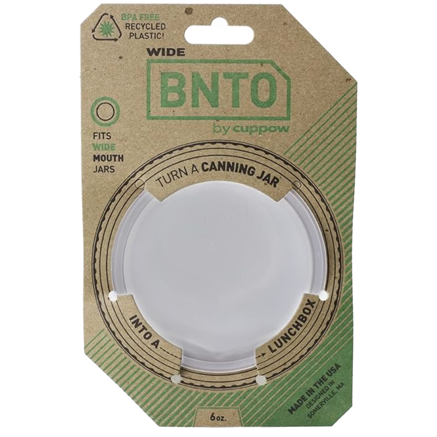 Wide-mouth plastic divider cup for canning jars designed to create separate compartments, made in USA, ideal for Kitchen Gadgets, Storage and Serving, and Best Sellers collections.
