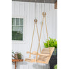 Handcrafted porch swing suspended by a durable rope kit with metal pulleys and chain, featured in Home & Decor, Outdoor Furniture, USA Made, Best Sellers, and Promo Eligible collections.