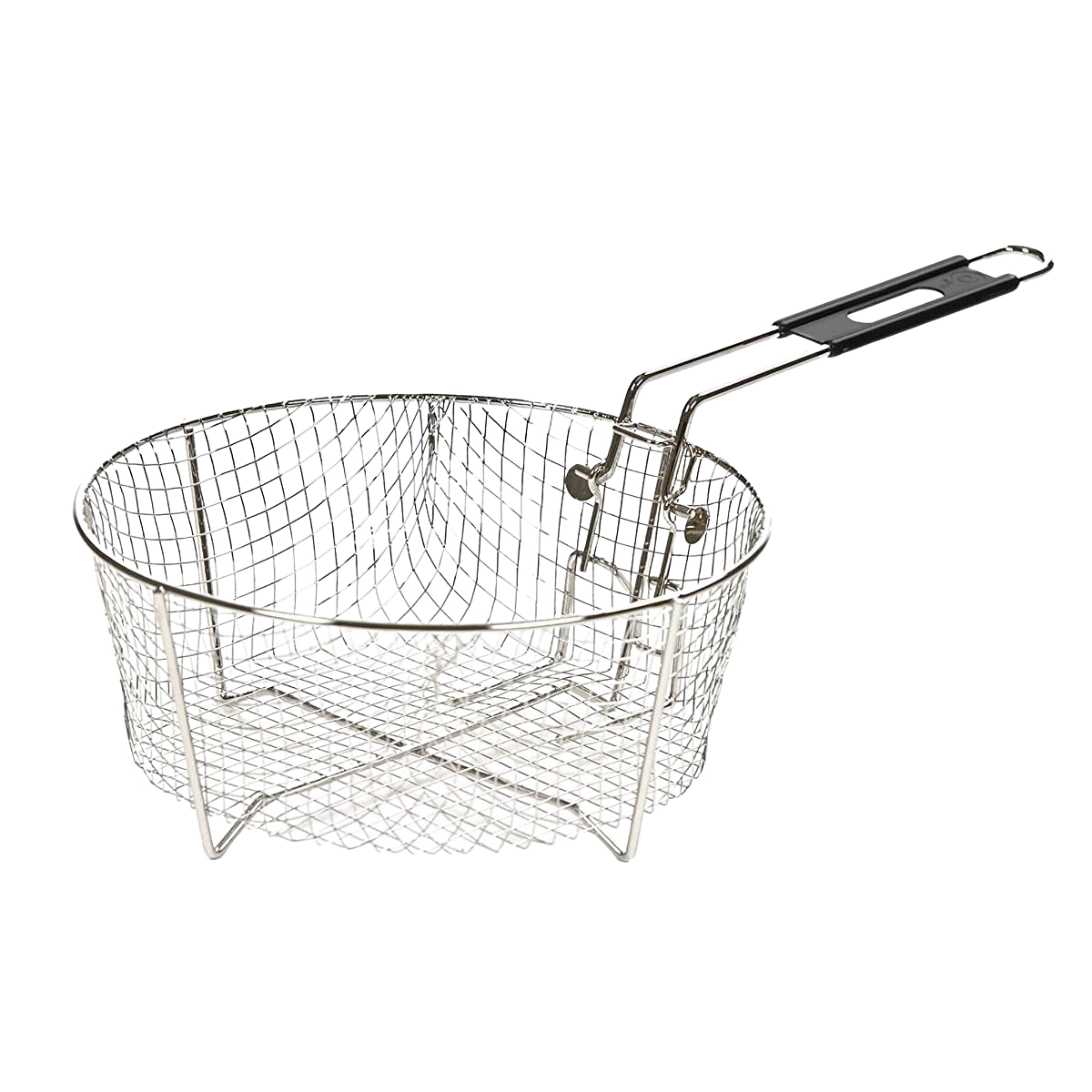 Stainless steel deep fry basket with sturdy wire mesh and heat-resistant handle, crafted for use with Dutch ovens, perfect for Kitchen & Food, Cookware, Cast Iron, Kitchen Gadgets, Cooking and Baking Helpers collections.
