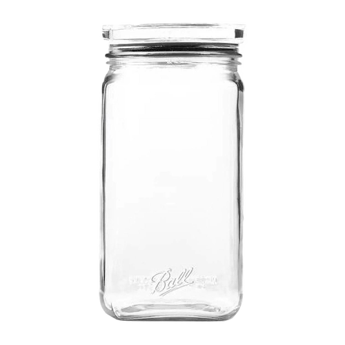 Clear glass storage jar with airtight lid and super-wide mouth opening, designed for organizing kitchens and pantries, ideal for Home & Decor, Kitchen & Food, and Storage collections.