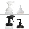 Set of two eco-friendly reusable sprayer and pump lids in white and black, designed for regular-mouth jars, suitable for Home & Decor, Household Helpers, USA Made, and Best Sellers collections.