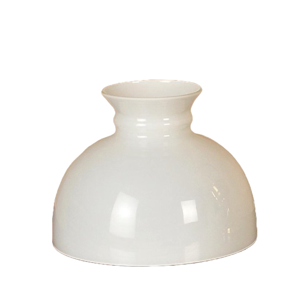 Handcrafted opal glass lamp shade with classic bell shape, designed to fit standard 10" shade rings, ideal for lamps and lighting, parts and accessories collections.