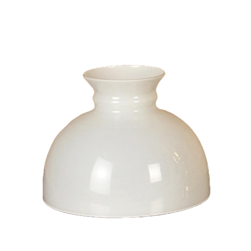 Handcrafted opal glass lamp shade with classic bell shape, designed to fit standard 10" shade rings, ideal for lamps and lighting, parts and accessories collections.