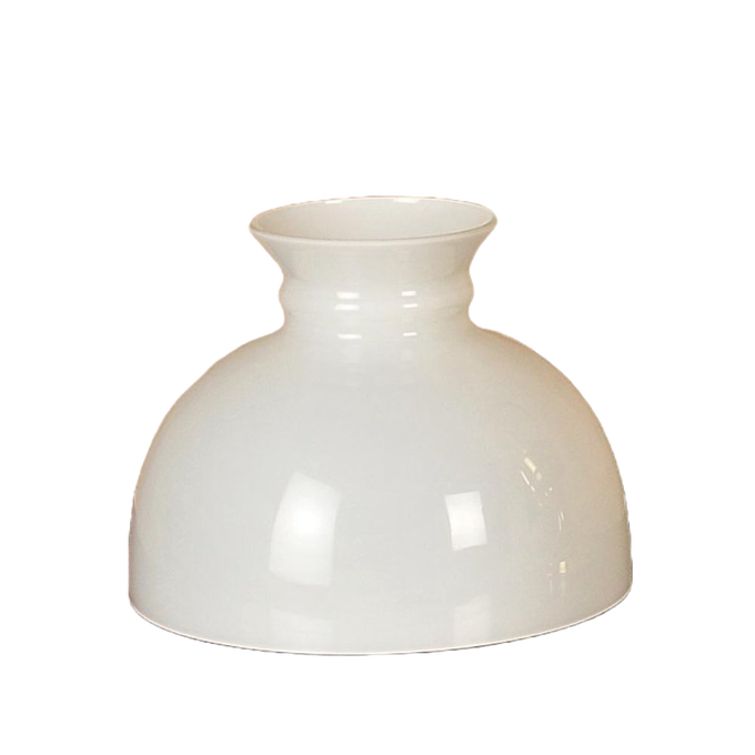 Handcrafted opal glass lamp shade with classic bell shape, designed to fit standard 10" shade rings, ideal for lamps and lighting, parts and accessories collections.