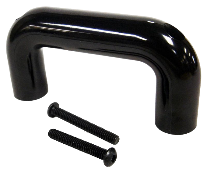 Black replacement handle with two matching black screws, designed for maintaining All American pressure canners and cookers, featured in Kitchen & Food, Food Preservation, and Canning collections.