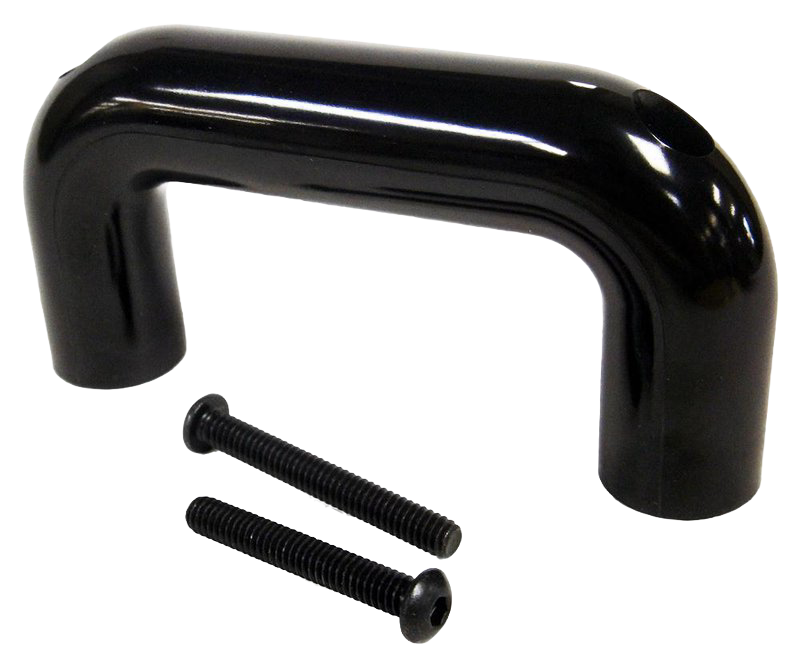Black replacement handle with two matching black screws, designed for maintaining All American pressure canners and cookers, featured in Kitchen & Food, Food Preservation, and Canning collections.