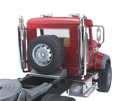 Bruder Toys MACK Granite Truck with Lowboy Trailer & JCB 4CX Backhoe Loader