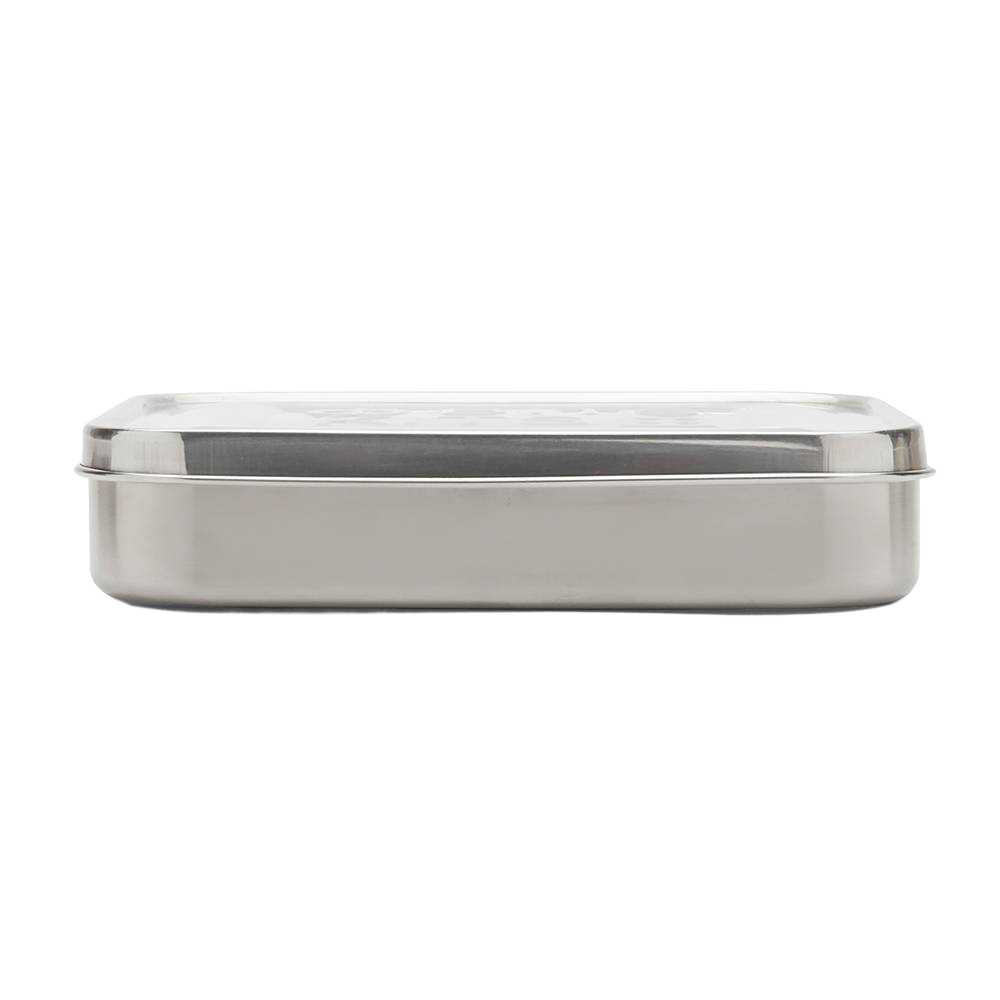 Rectangular stainless steel container with a secure lid, featuring a durable design ideal for organized food storage in Kitchen & Food, Storage and Serving, Best Sellers, and Promo Eligible collections.