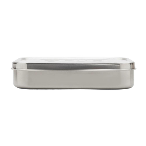 Rectangular stainless steel container with a secure lid, featuring a durable design ideal for organized food storage in Kitchen & Food, Storage and Serving, Best Sellers, and Promo Eligible collections.