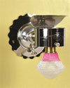 Close-up of a metal gas light burner with a handcrafted pink and white tie-on mantle, featured in Lamps & Lighting, Gas Lights, Best Sellers, and Promo Eligible collections.