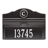 Black and white custom wall mount mailbox with a raised house number and monogram, handcrafted in the USA, featured in Home & Decor, Mailboxes and Address Signs, and Best Sellers collections.