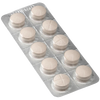 Blister pack of ten round beige tablets with scored surfaces, suitable for cheese starters and supplies, featured in Kitchen & Food, Specialty Equipment, DIY Cheese and Yogurt, Best Sellers, and Promo Eligible collections.